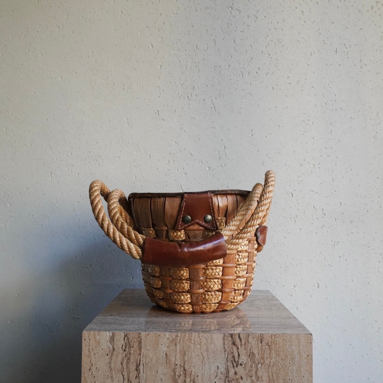 50s,60s Straw Basket Bag
