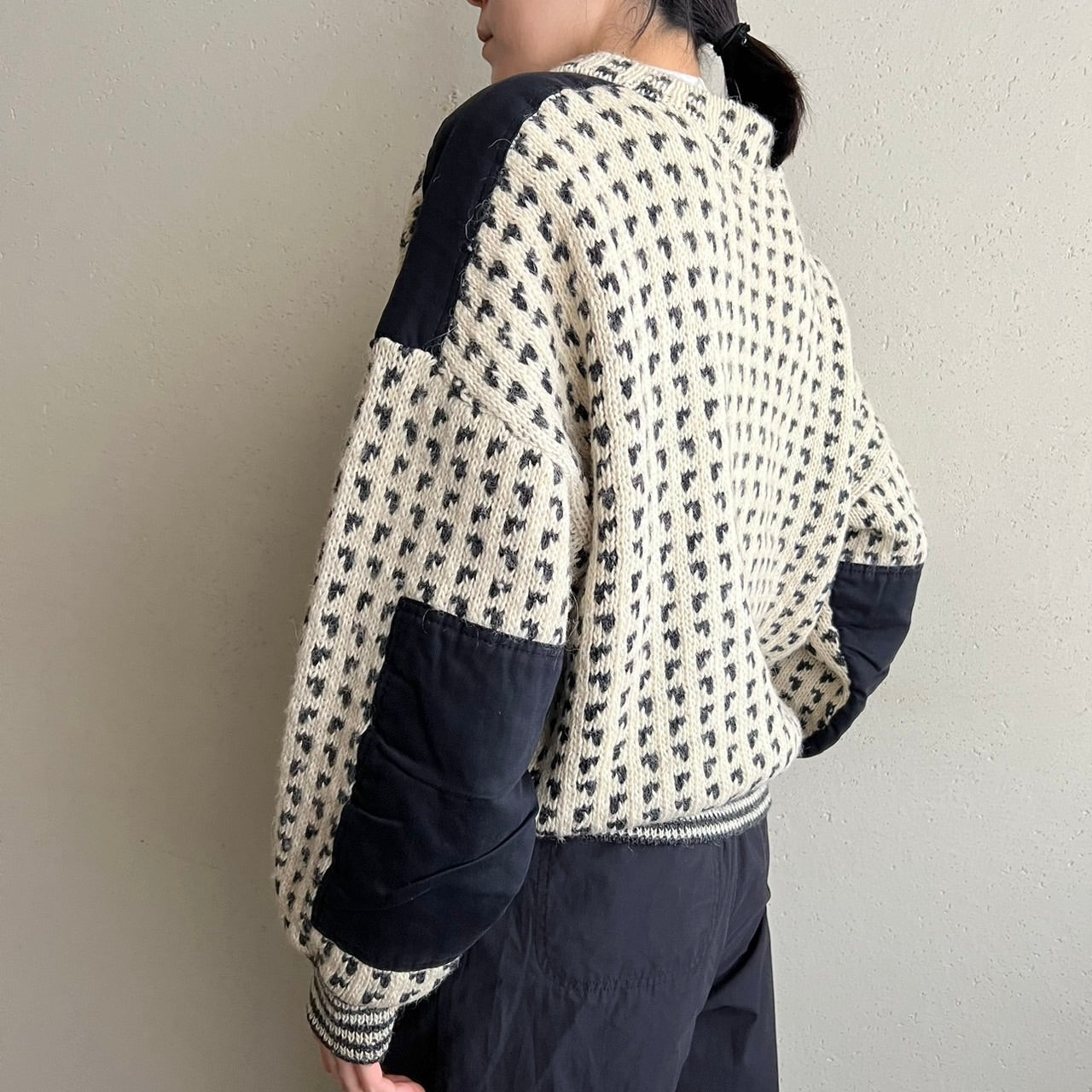 80s Black x White Knit Made in Norway