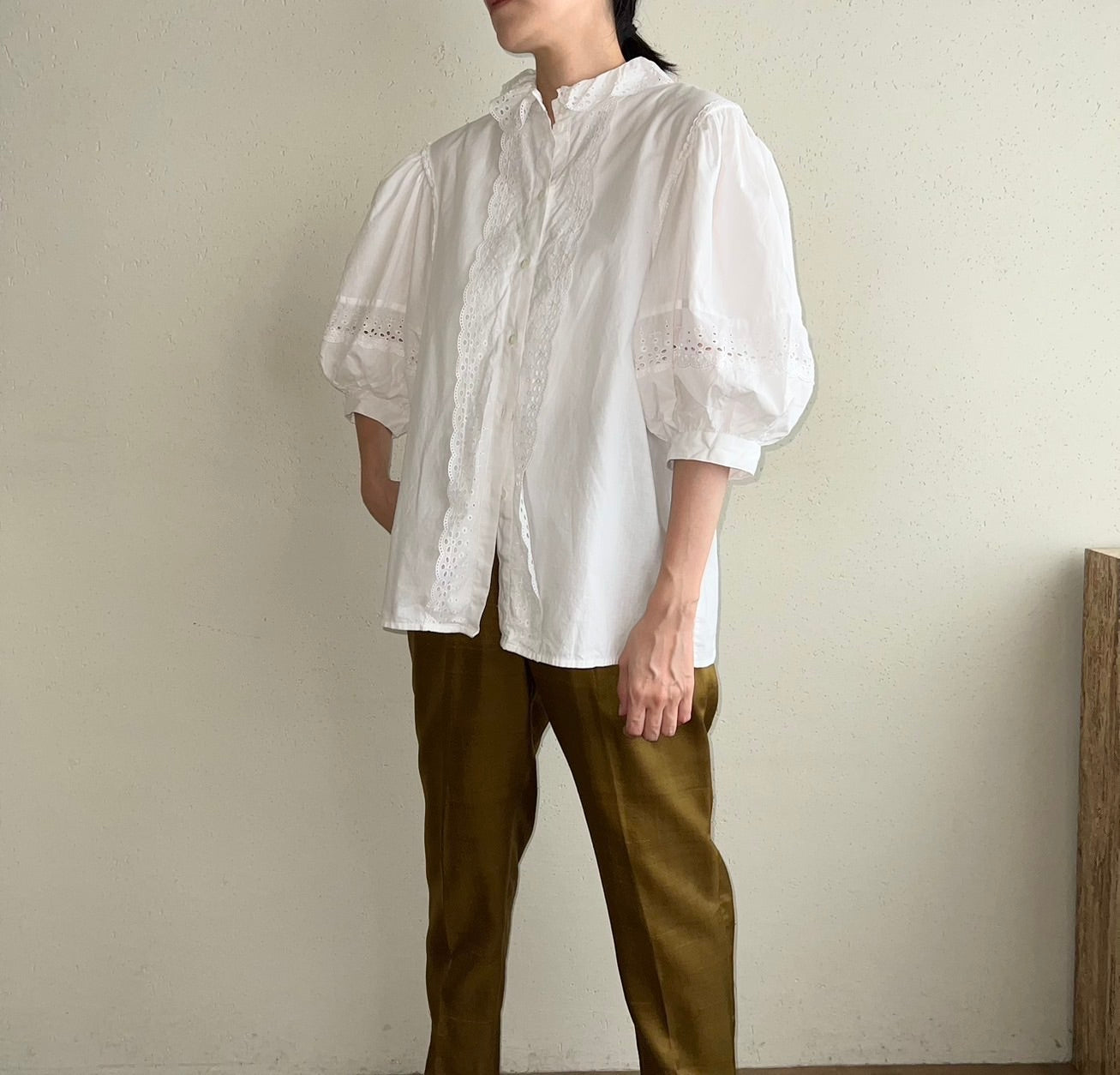 80s EURO Lace Design Blouse