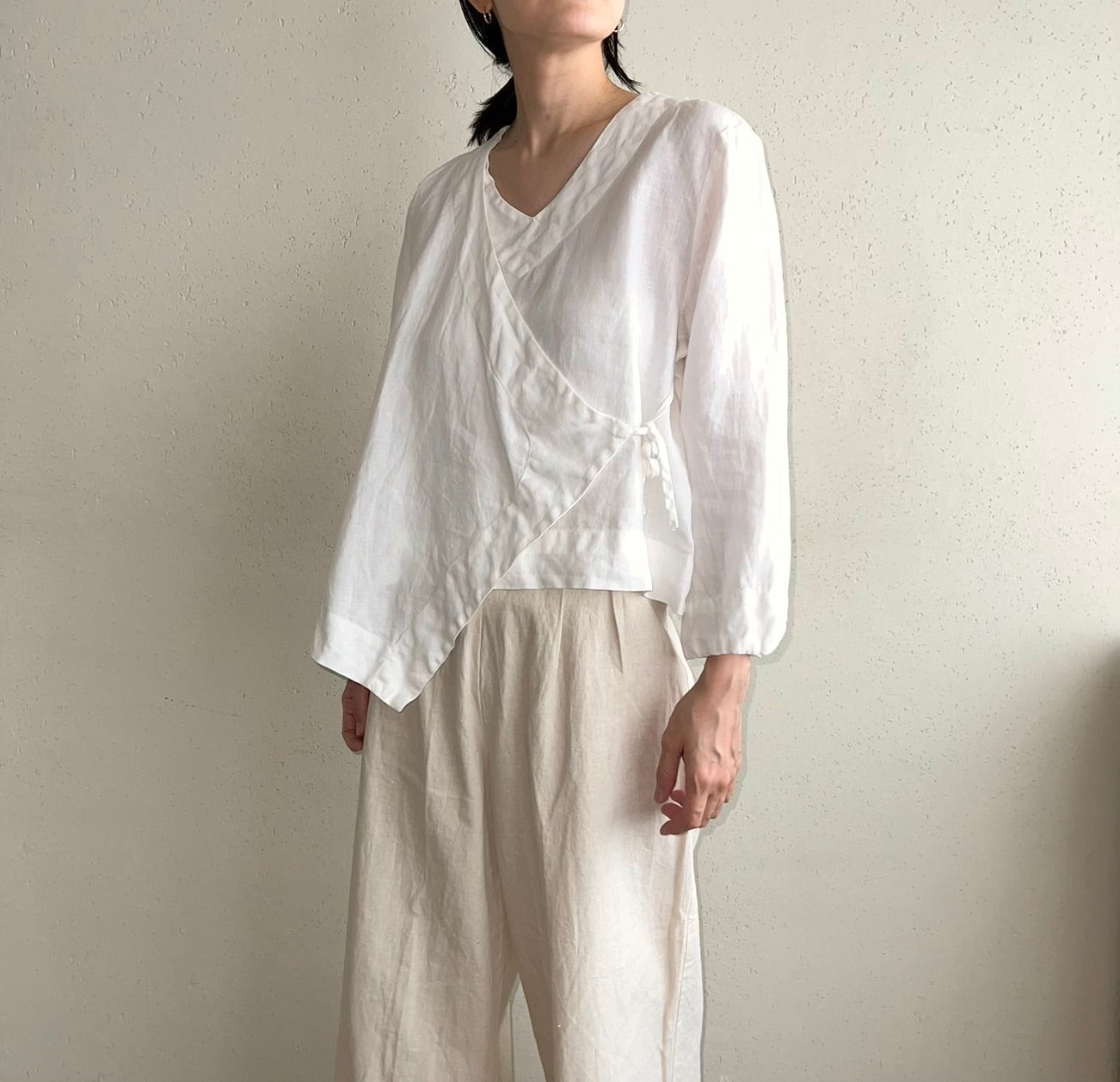90s Linen Blouse Made in USA