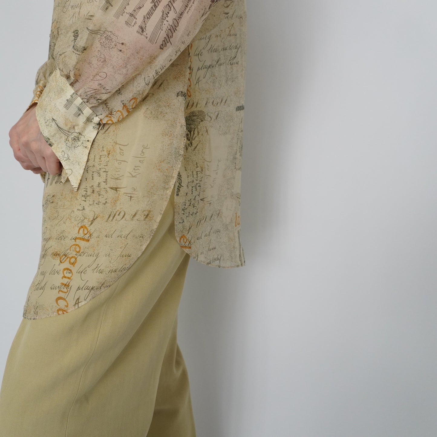 90s Sheer Printed Shirt