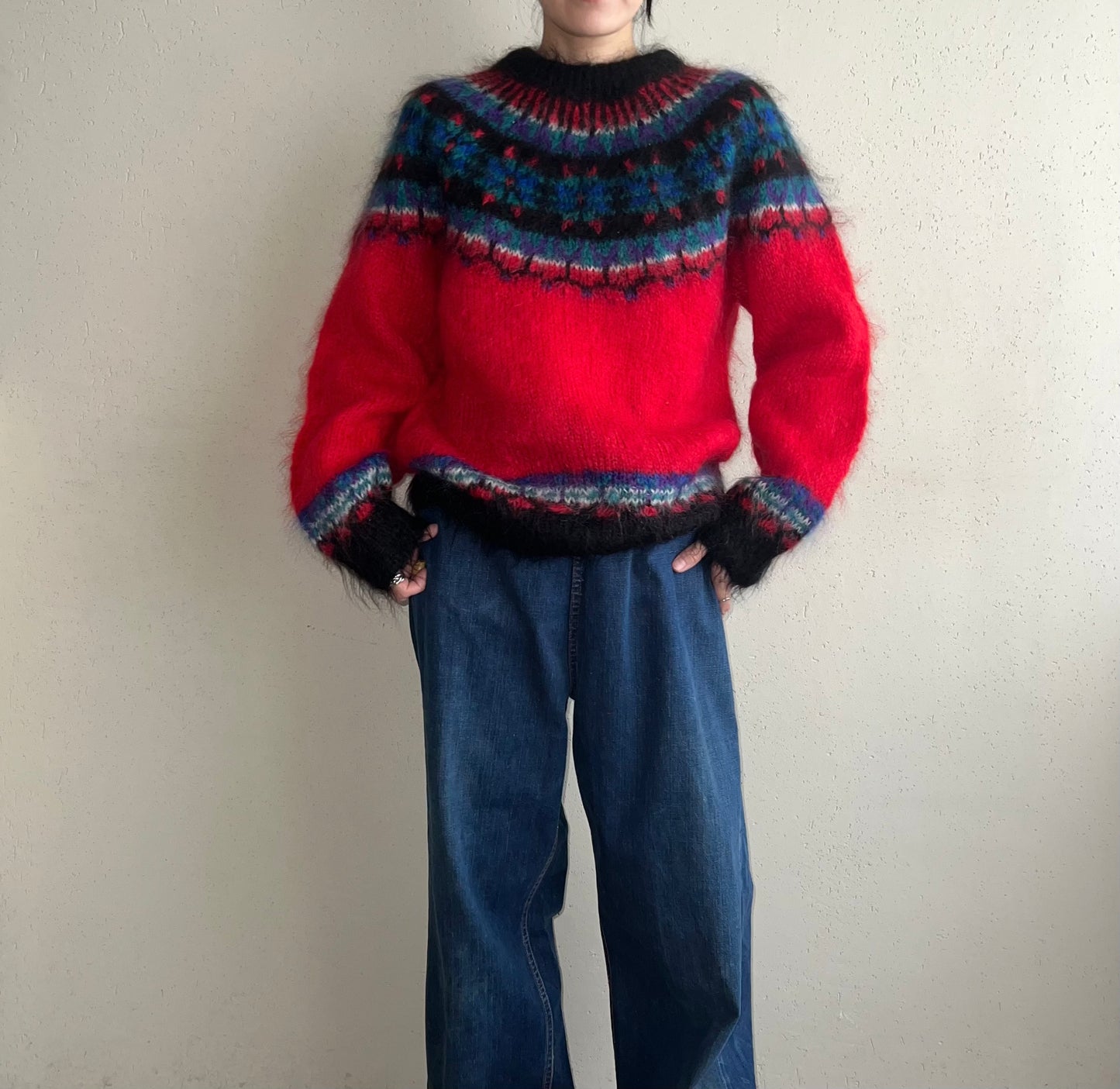 90s Design Mohair Hand Knit