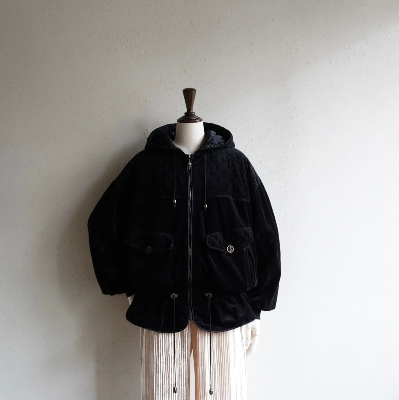 90s Black Velor Jacket