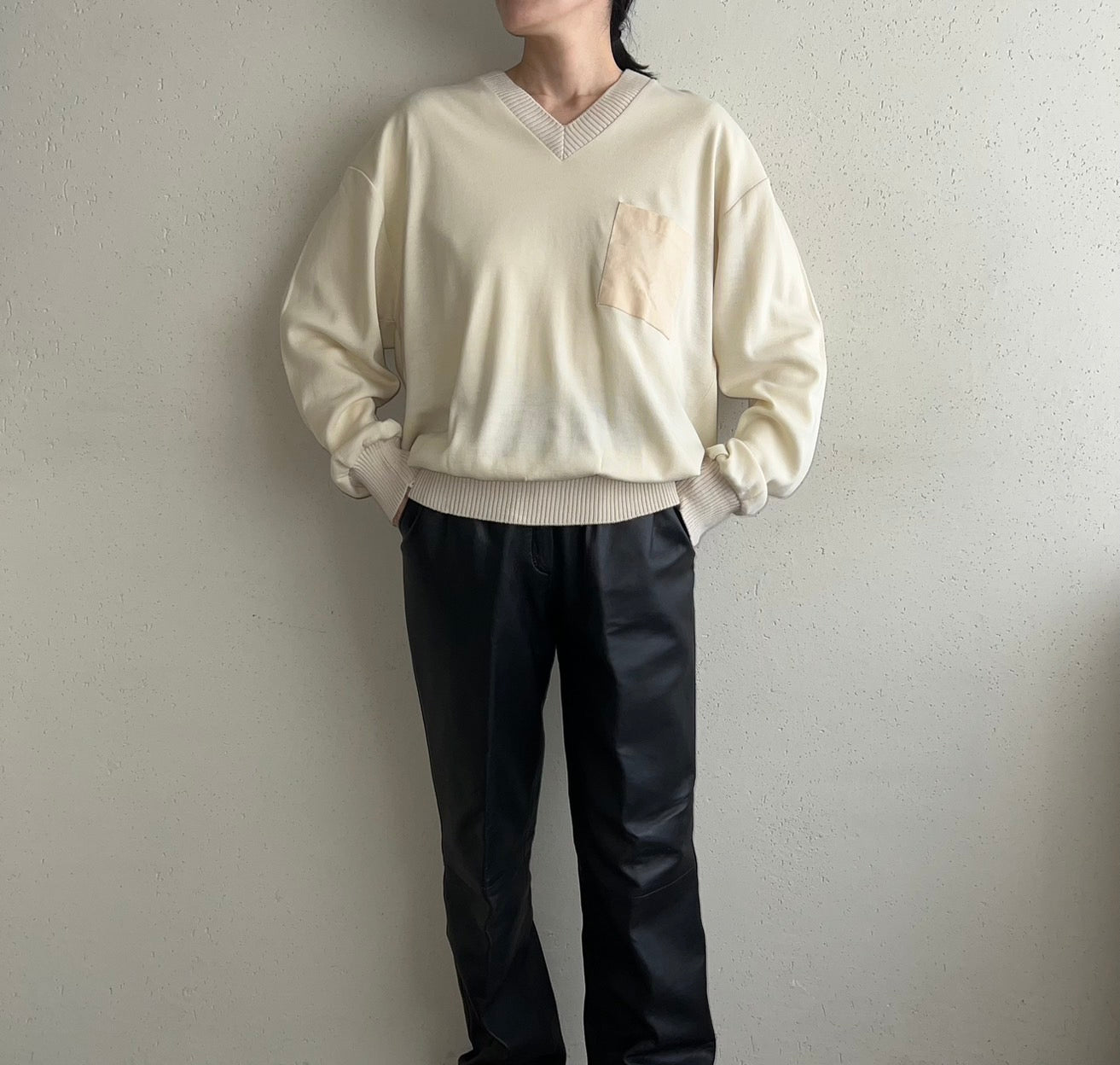 90s V neck Top Made in Italy Dead Stock