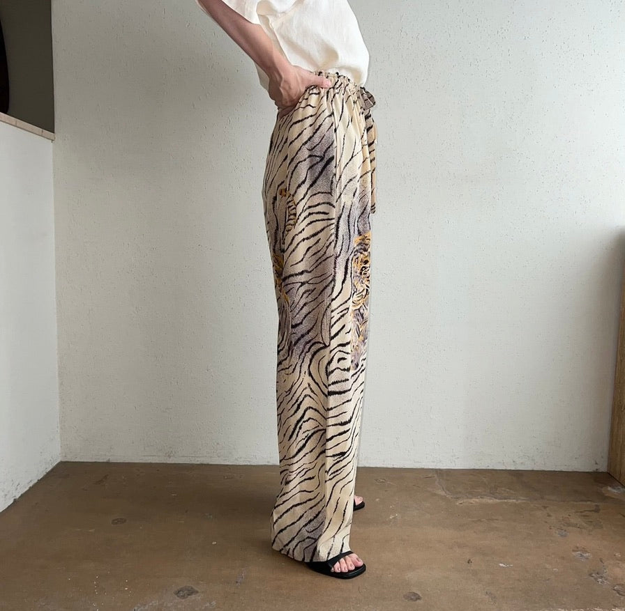 90s Printed Silk Pants