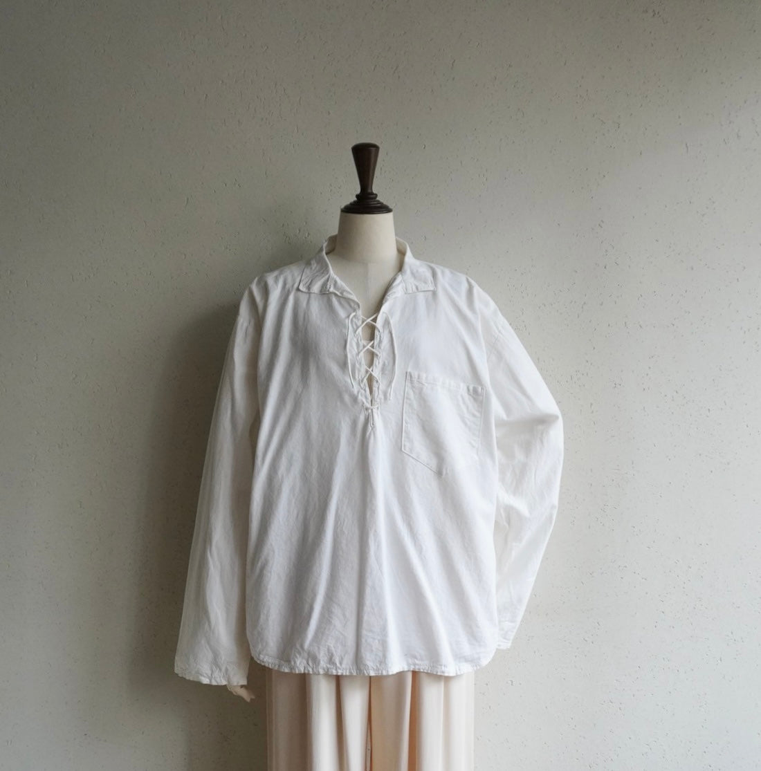 80s Lace up Shirt Made in Greece
