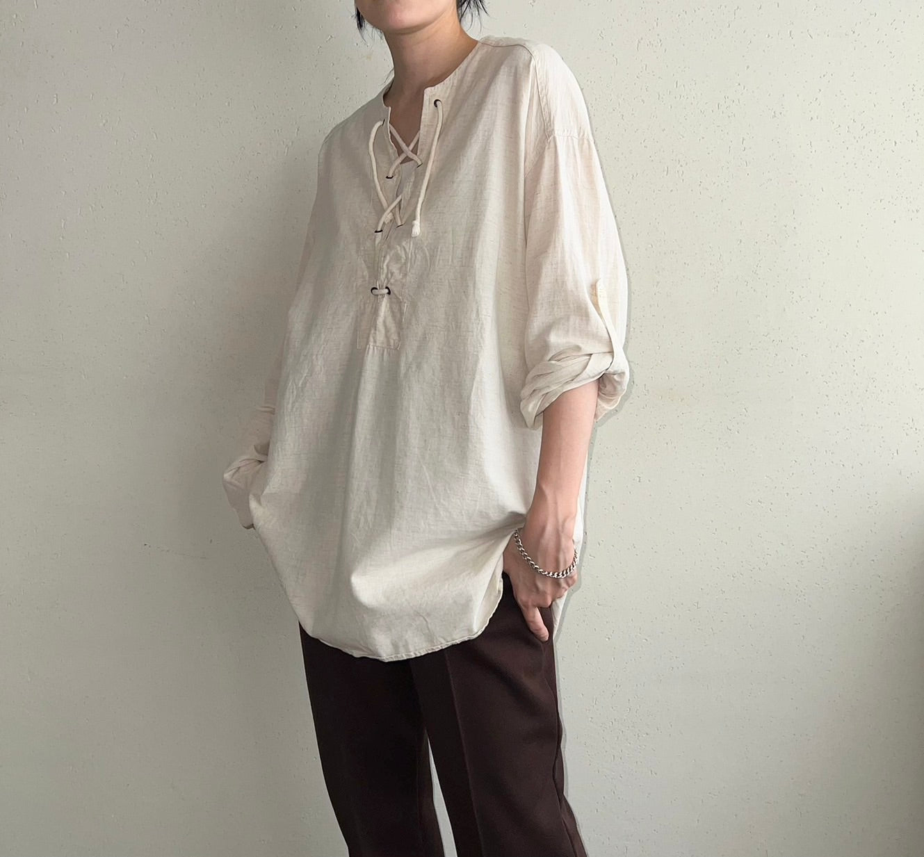 90s Lace Up Top Made in Italy