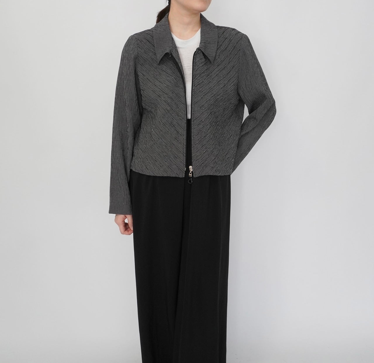 90s Pleat Zip Shirt,Jacket
