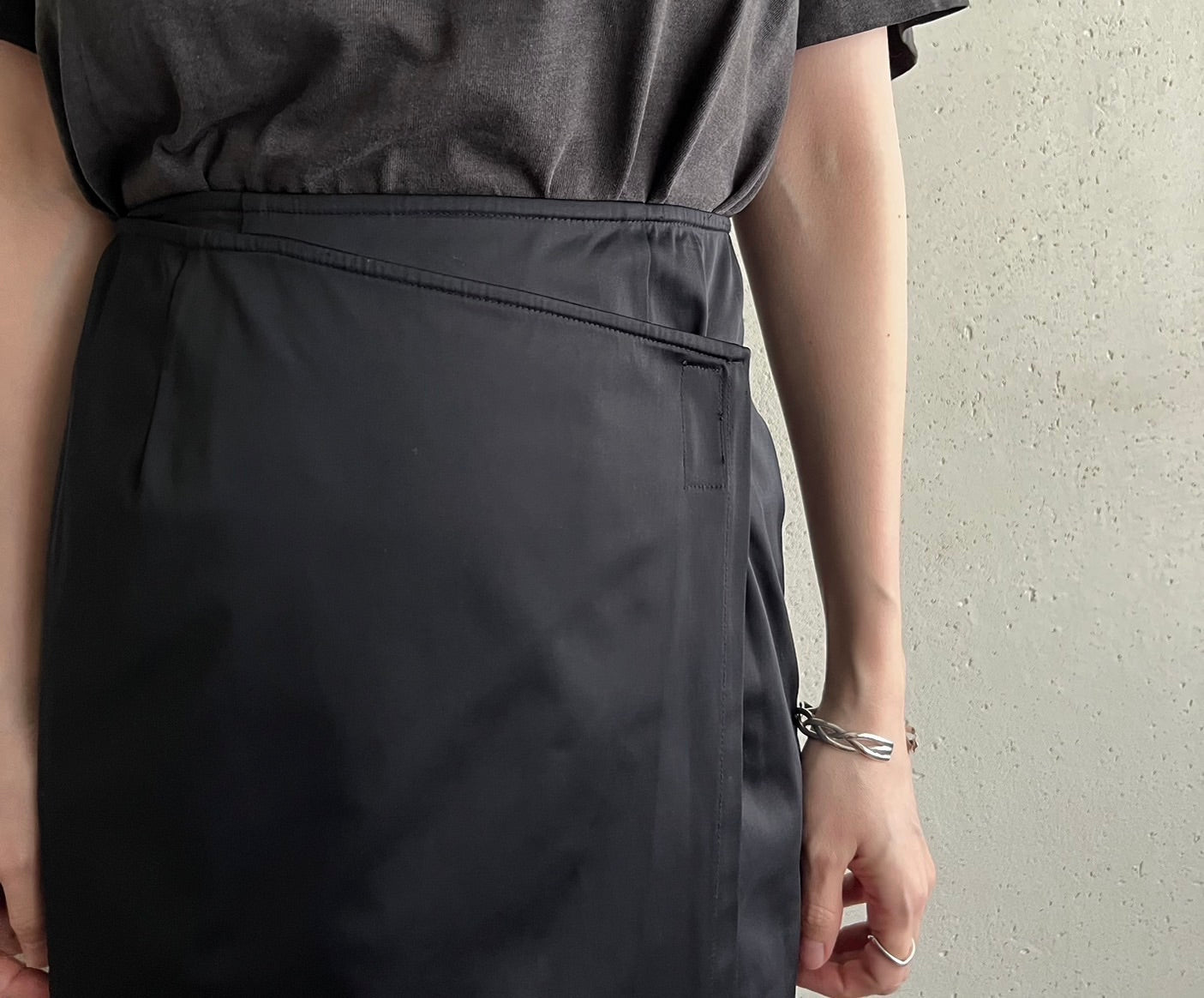 90s Black Wrap Skirt