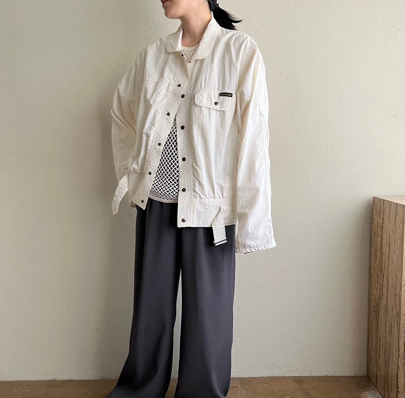 80s White Design Light Jacket