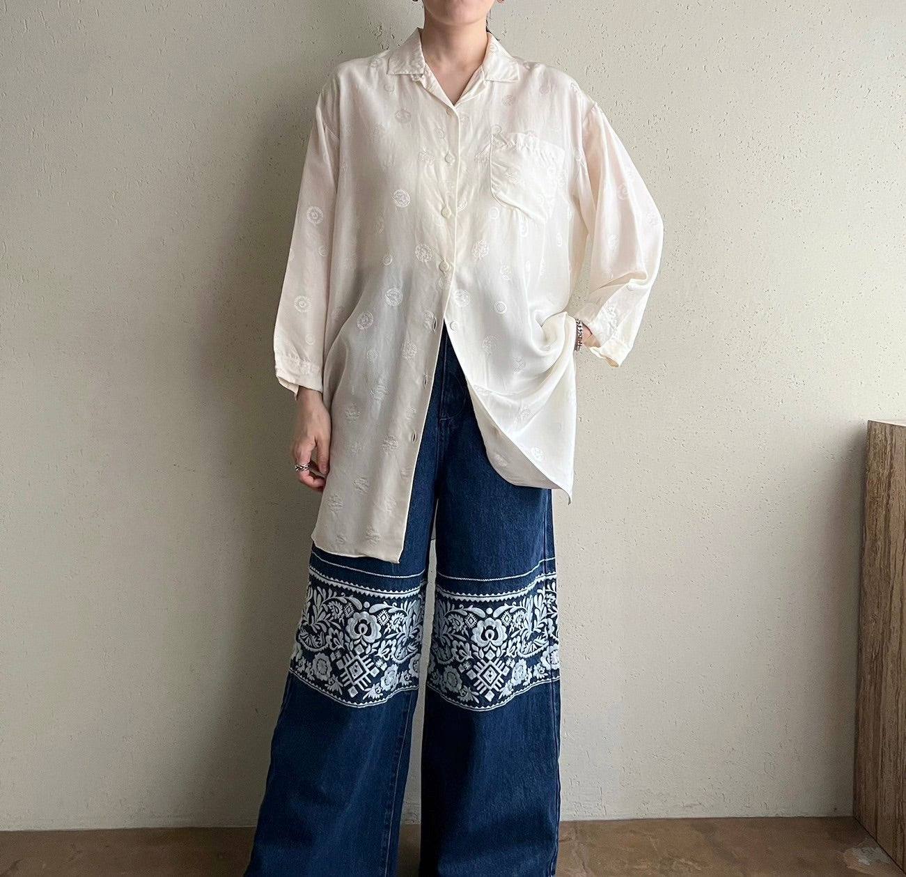 90s Silk Long Shirt