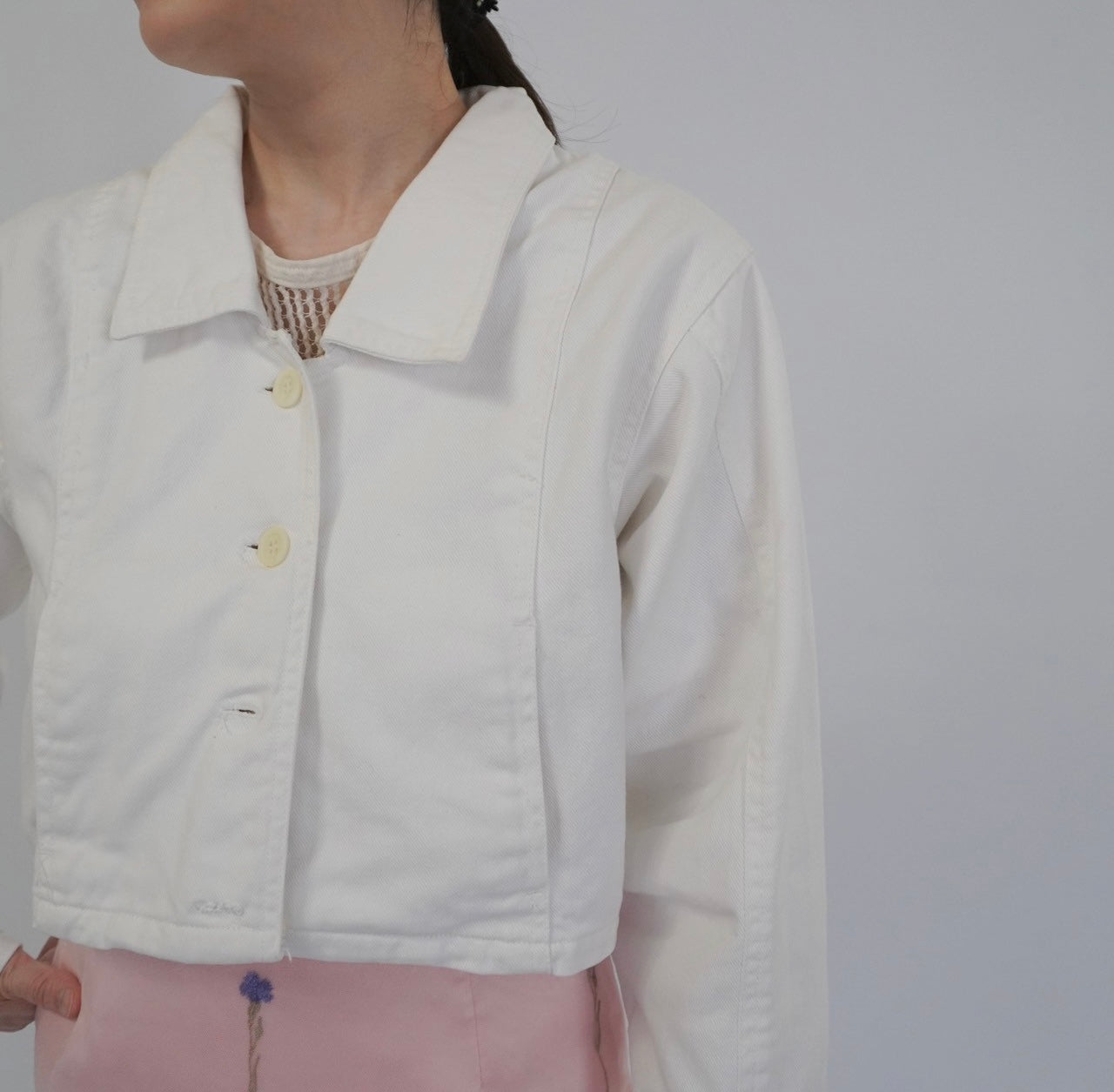 90s White Cotton Jacket