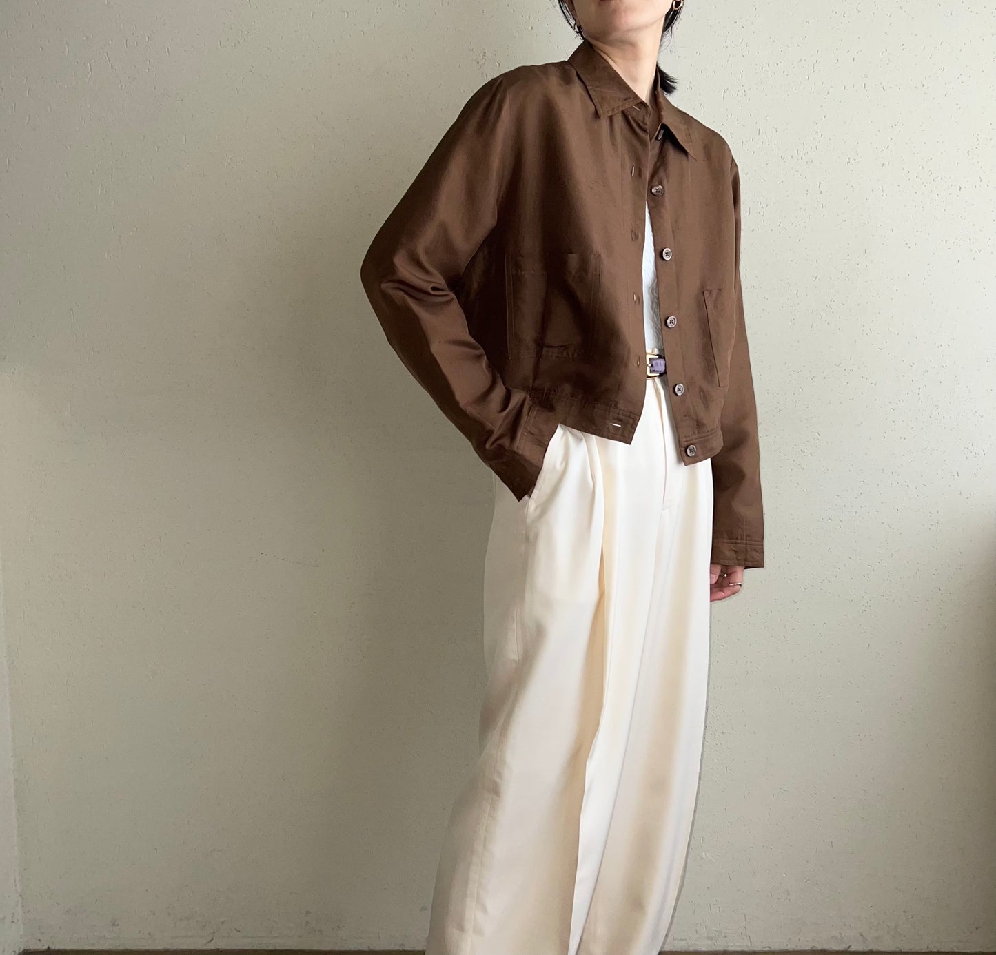 90s Silk Shirt Jacket