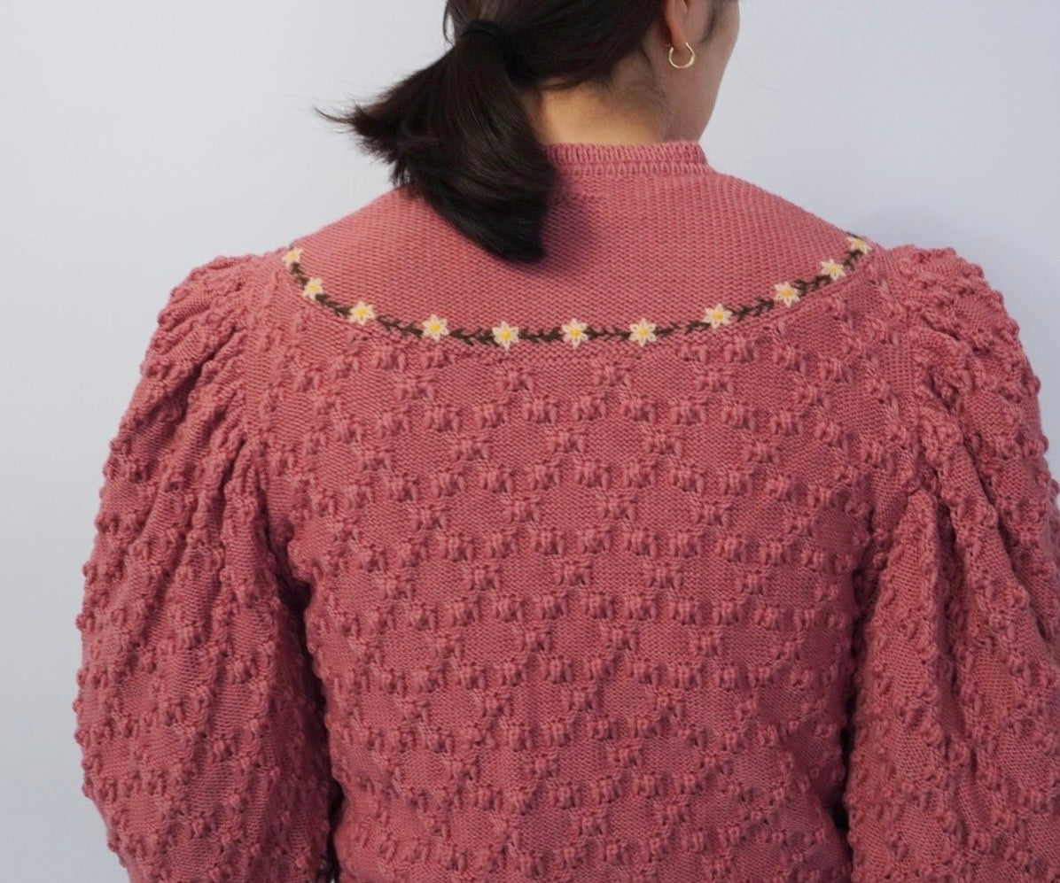 80s Embroidery Knit Cardigan