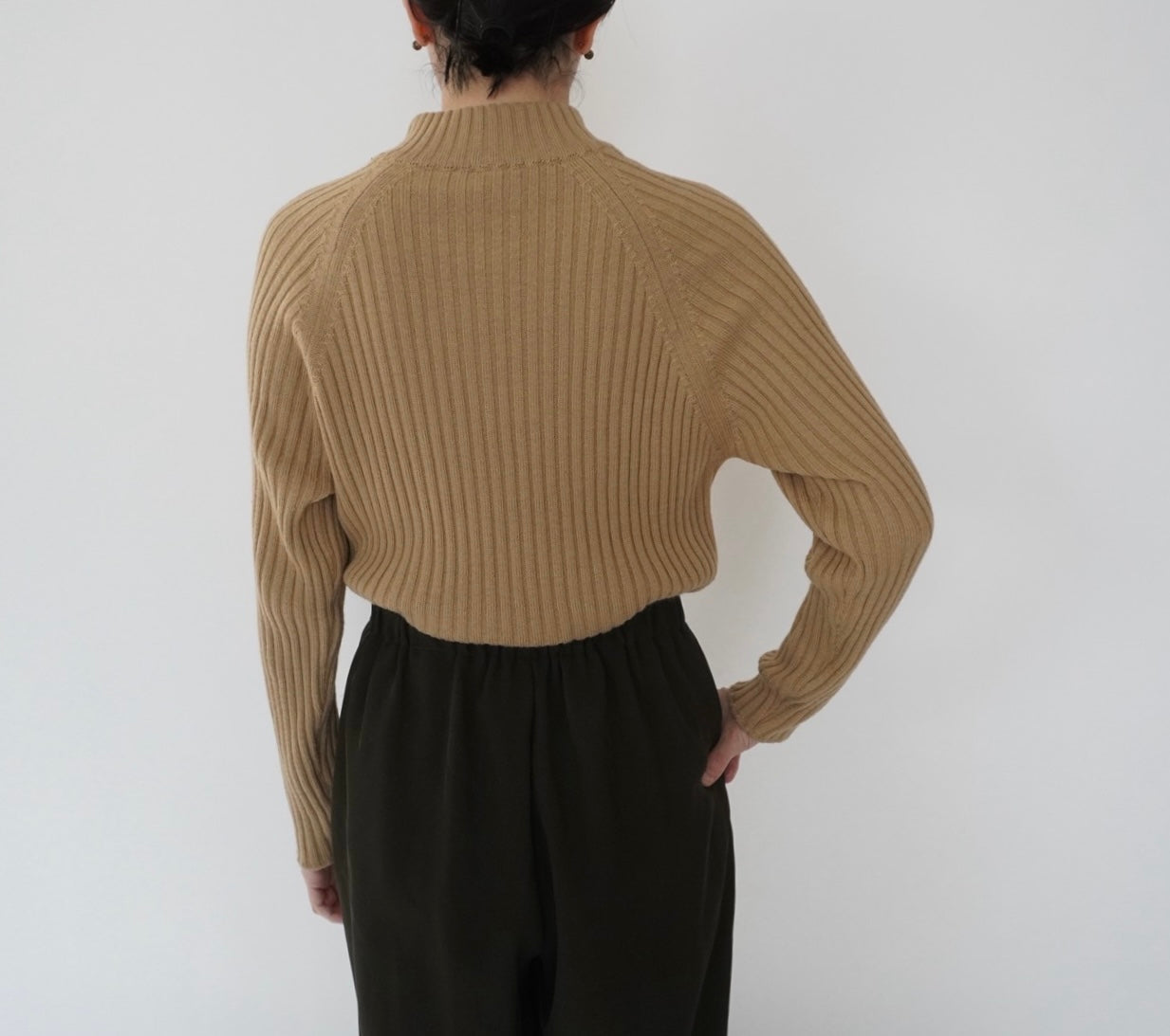 90s Zip Design Ribbed Top Made in Italy