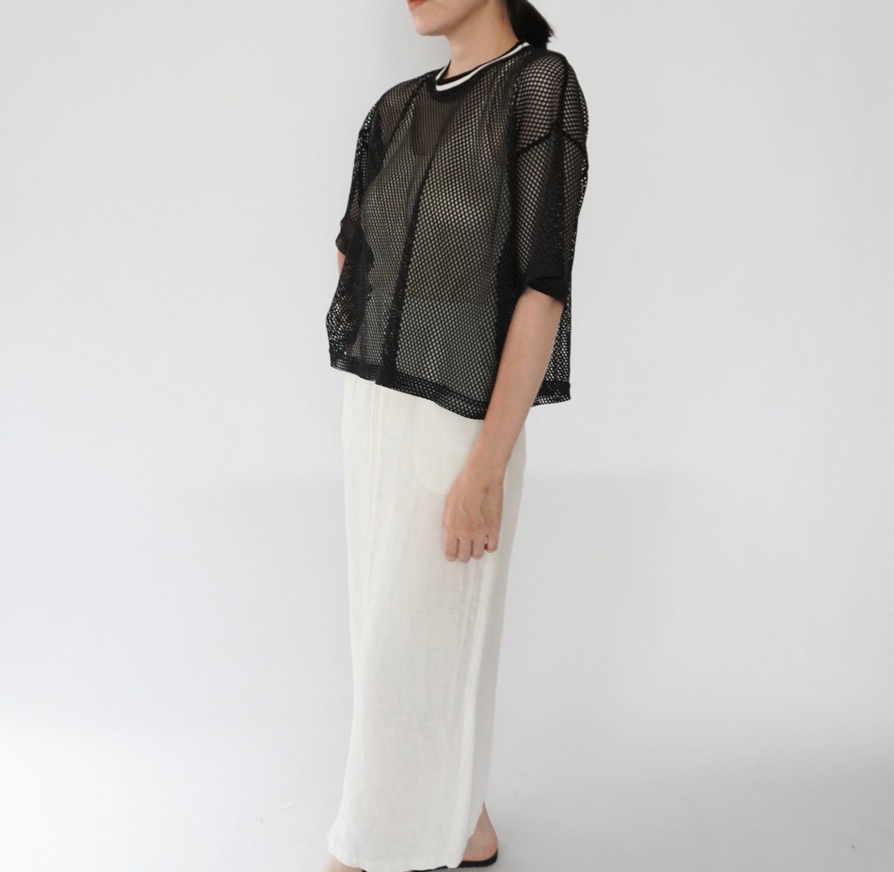 90s Black Mesh Top Made in USA
