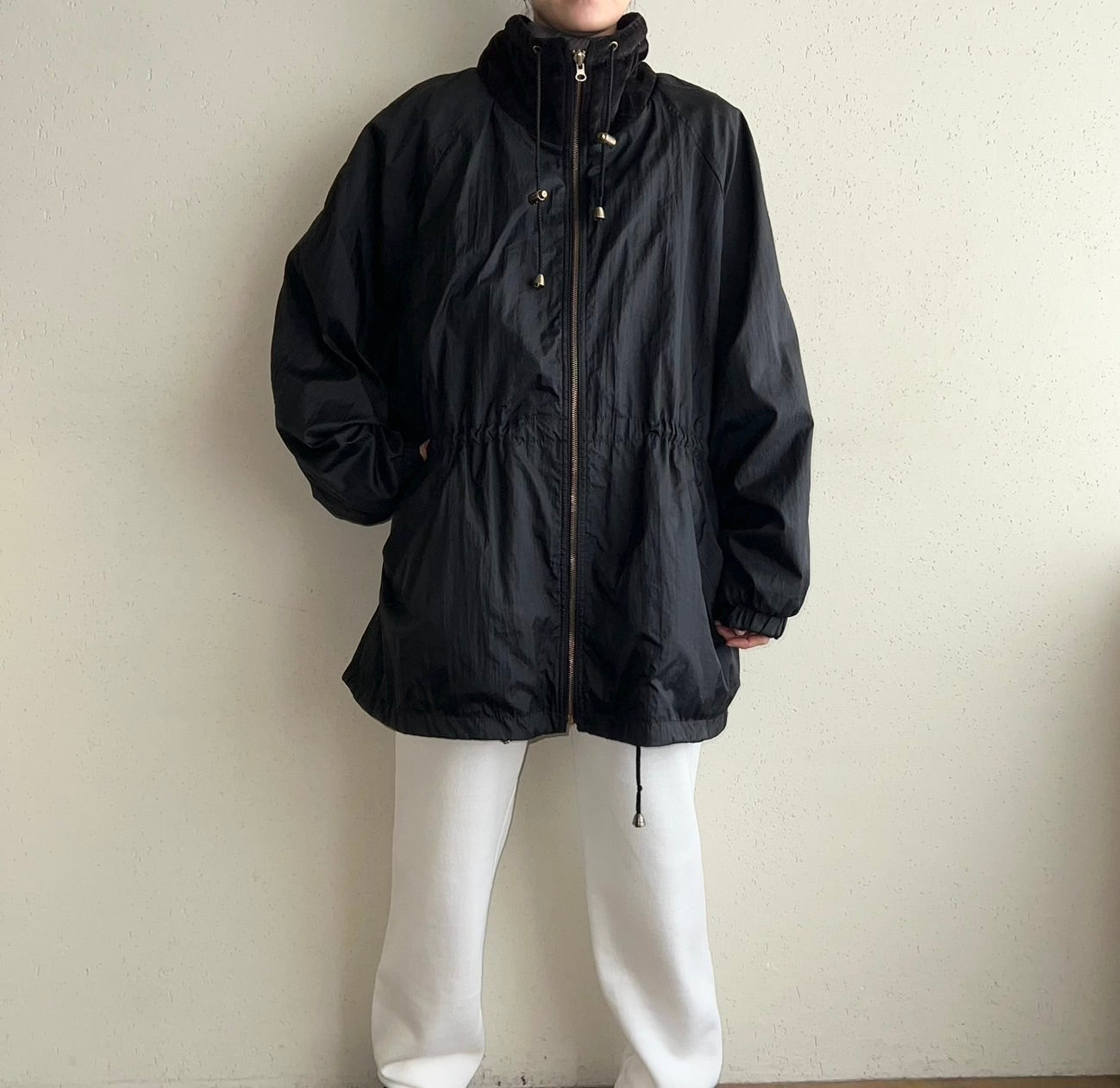 90s Black Velour Reversible Jacket
