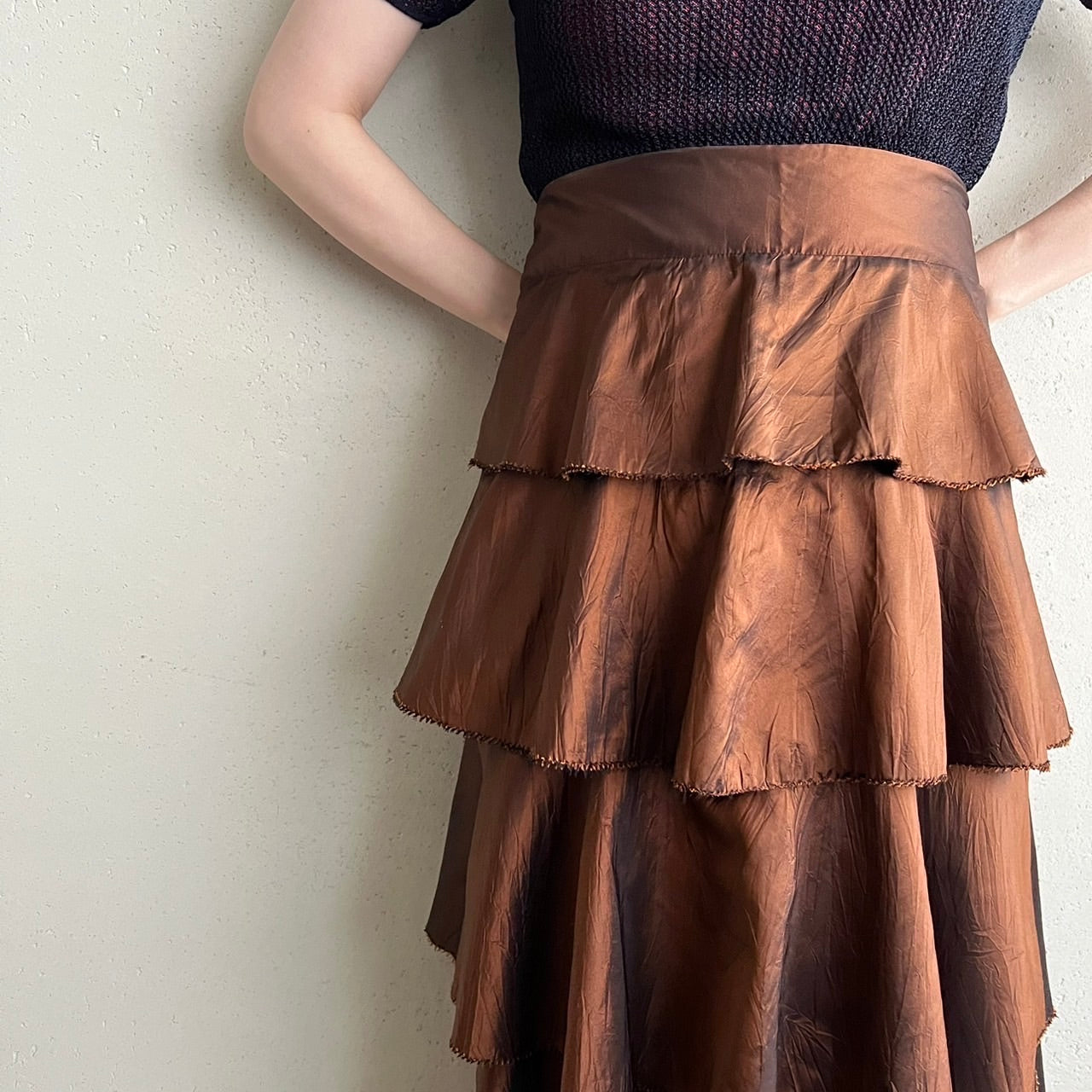90s Silk Design Skirt Made in USA