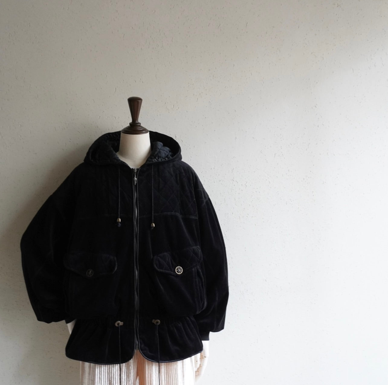 90s Black Velor Jacket