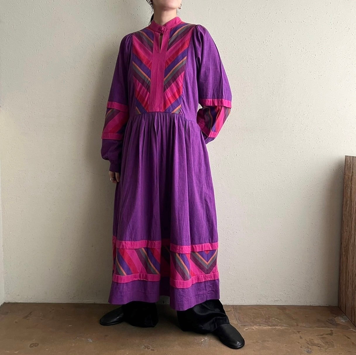 80s "Westfalenstoffe" fabric Dress Made in W.Germany