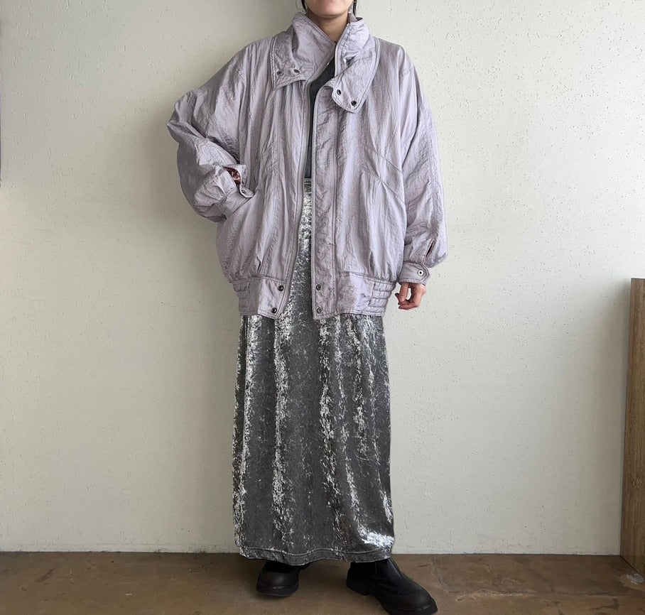 90s Velour Slit Skirt Made in USA