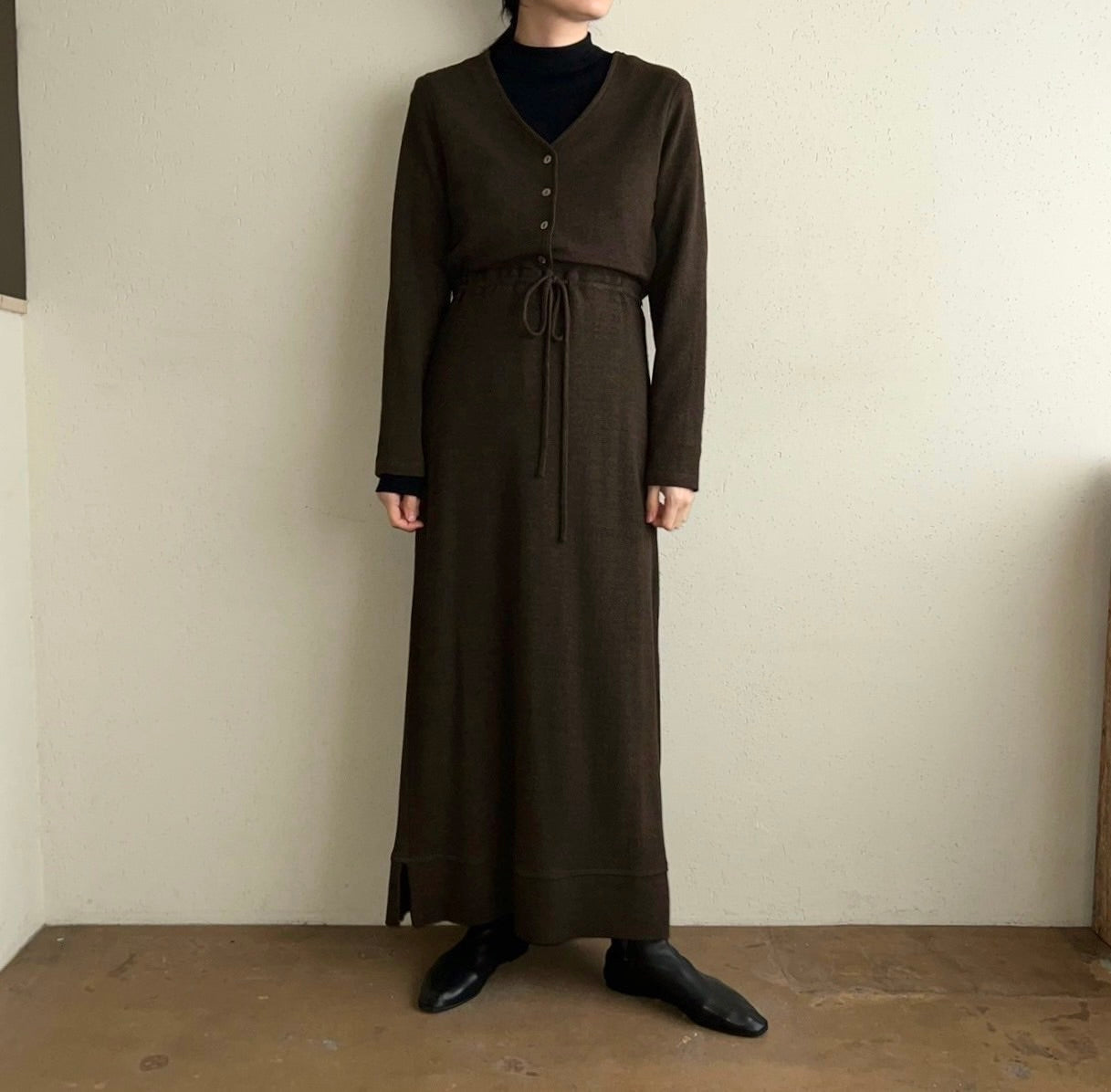 90s Brown Rayon Two-Piece Made in USA