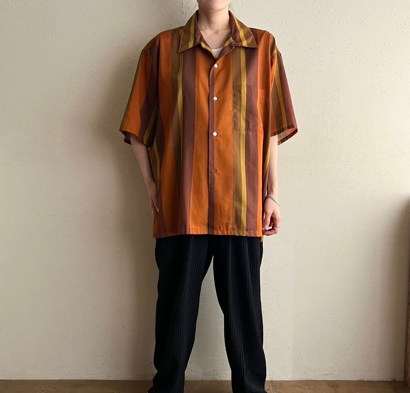 60s"TOWN CRAFT" Striped Shirt