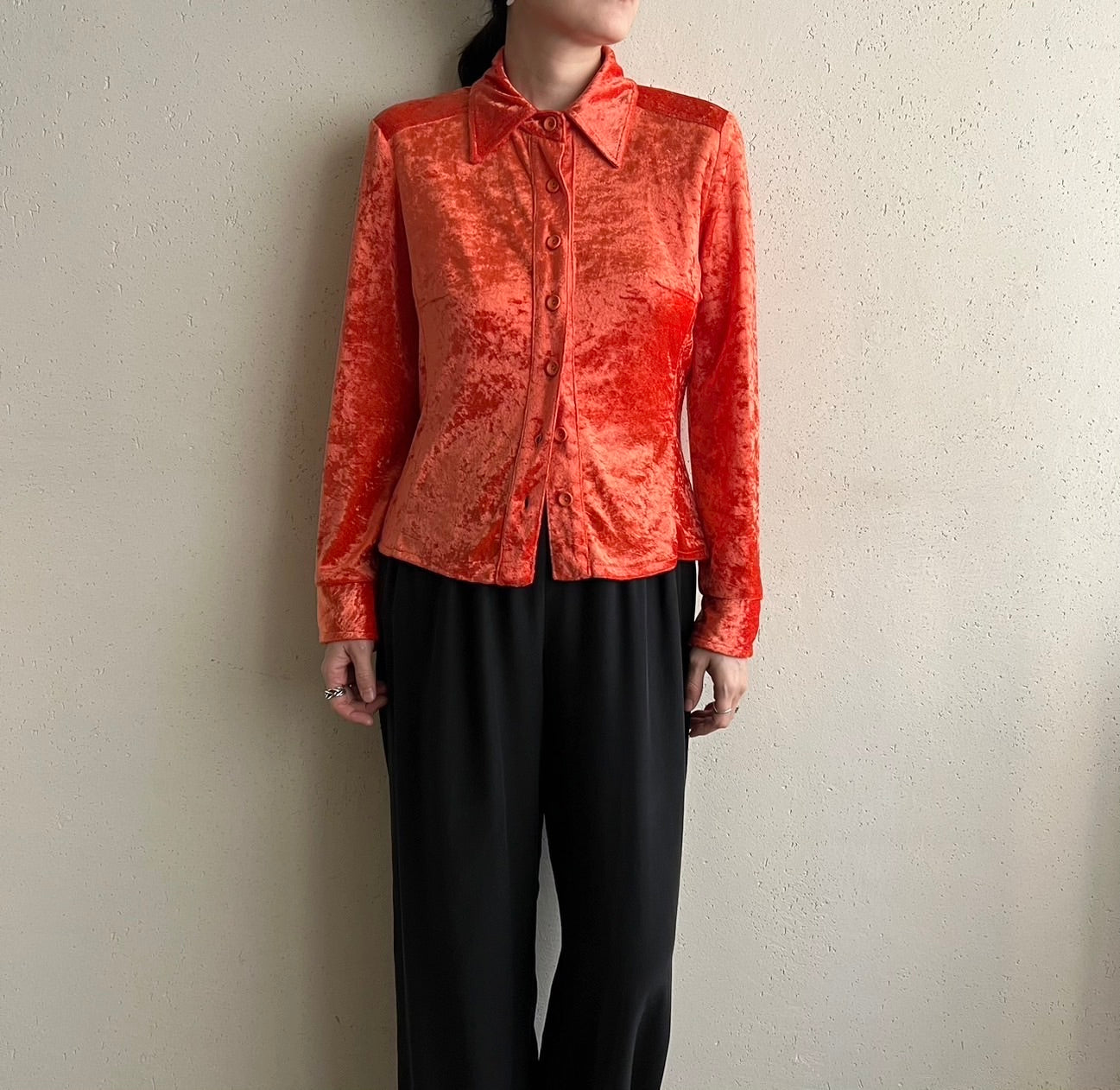 90s Velor Shirt Made in Italy