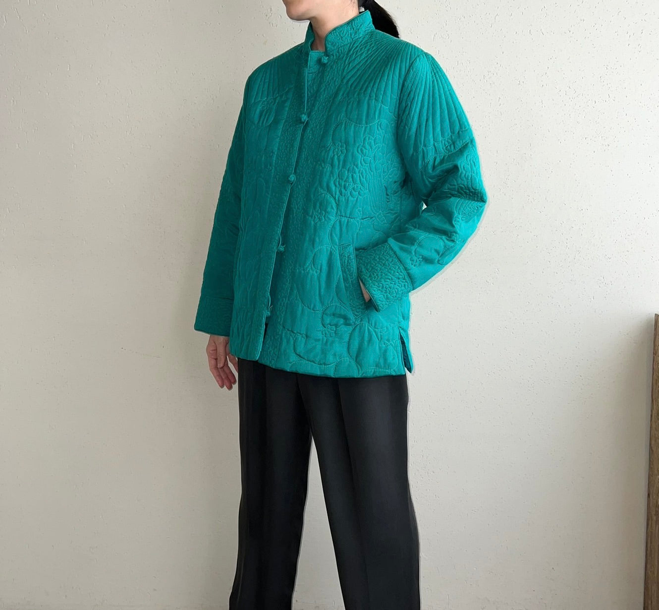 70s Silk Quilted Design Jacket