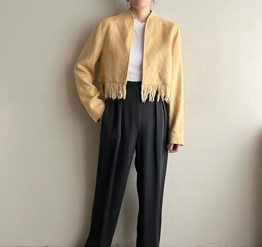 80s Fringe Cropped Jacket Made in USA