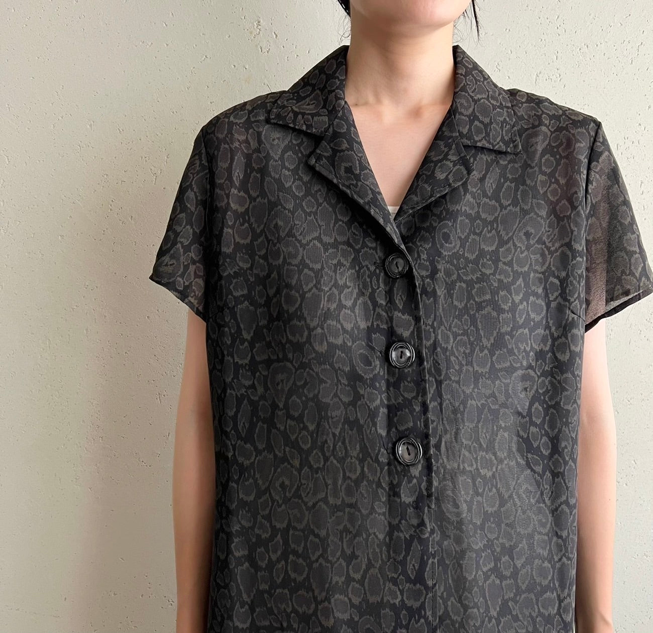 90s Printed Sheer Dress Made in USA