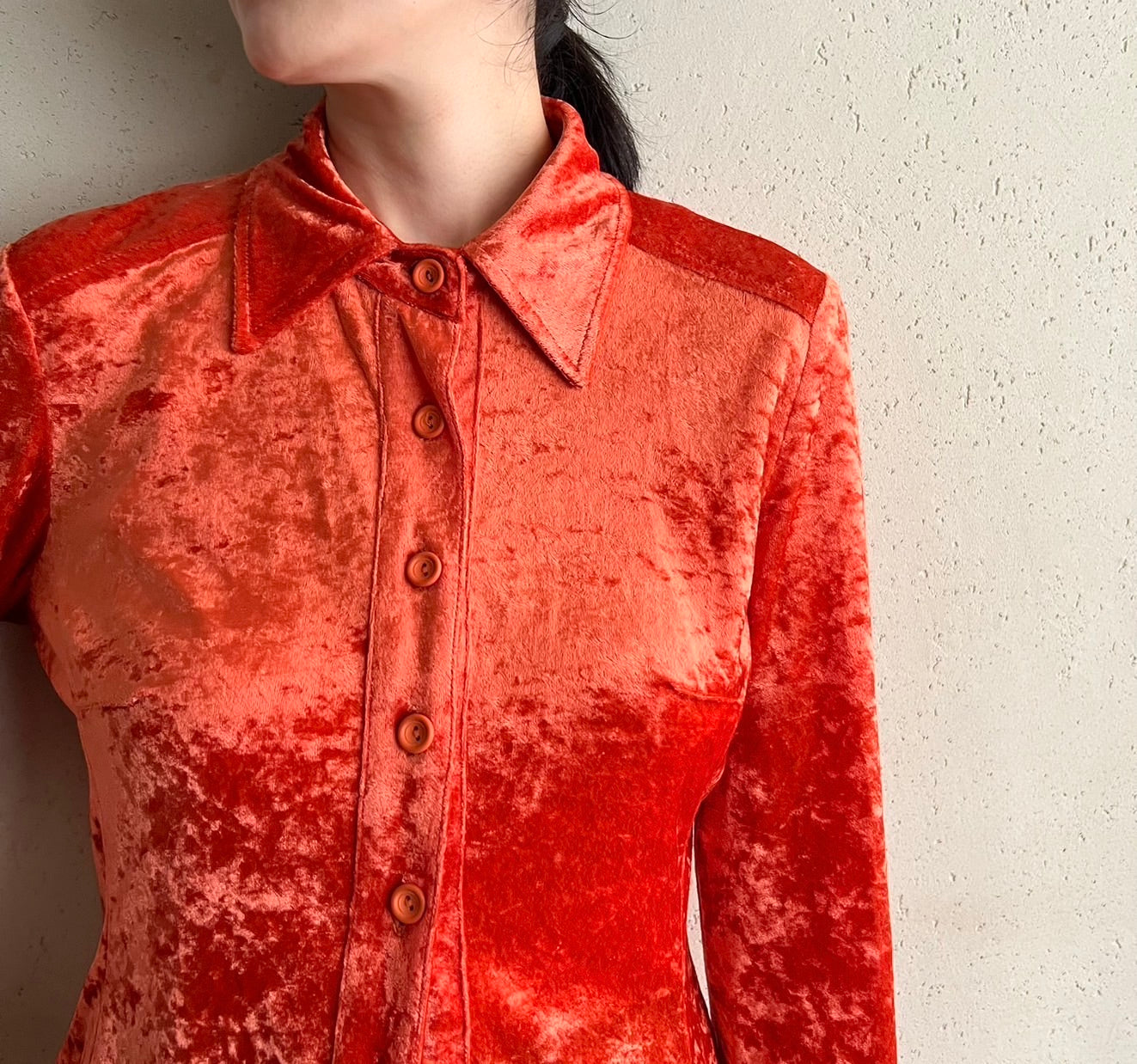 90s Velor Shirt Made in Italy