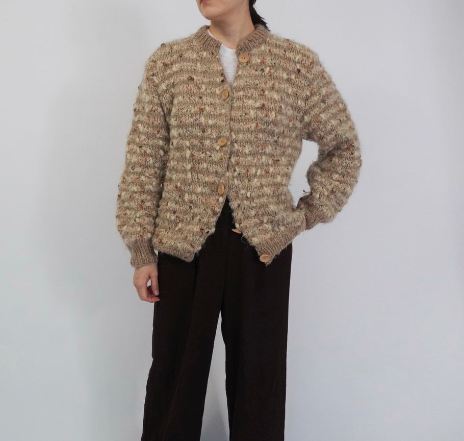 80s Mix Knit Cardigan Made in Italy
