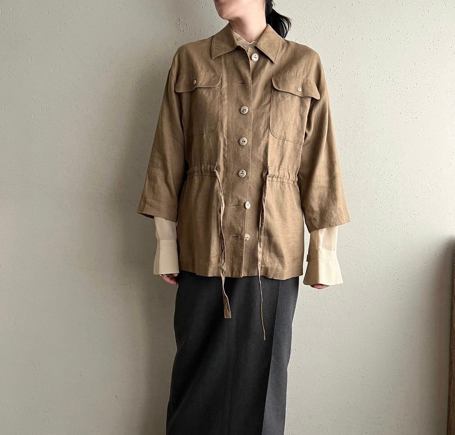 90s Linen Belted Jacket