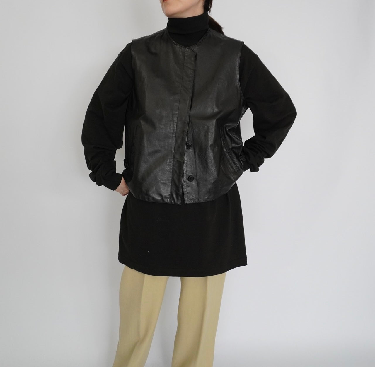 90s "harve benard" Leather Vest