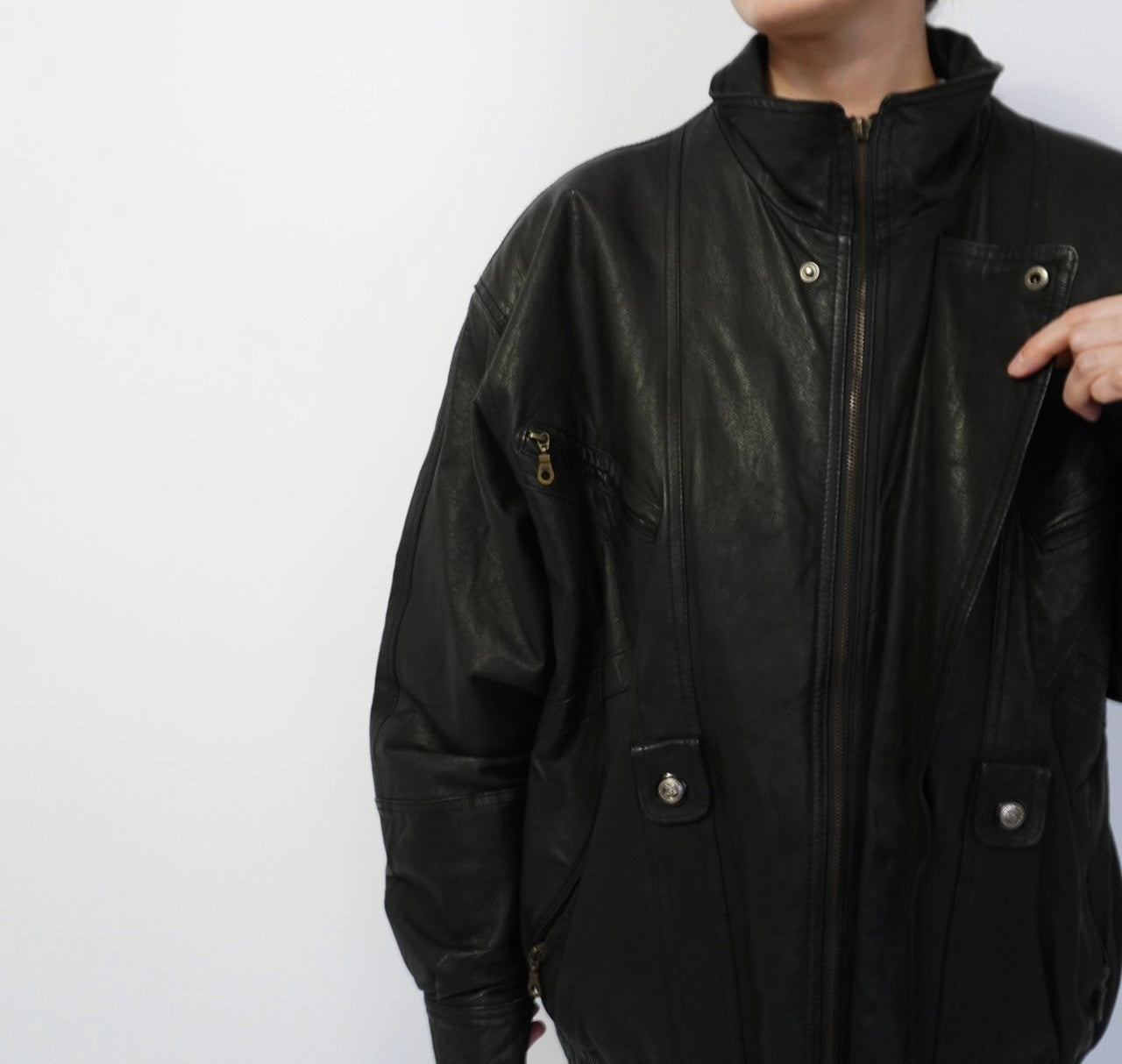 80s Black Leather Jacket