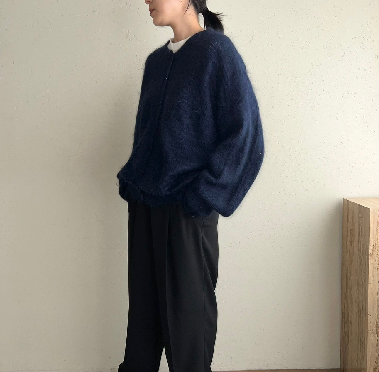 90s Navy Knit Cardigan