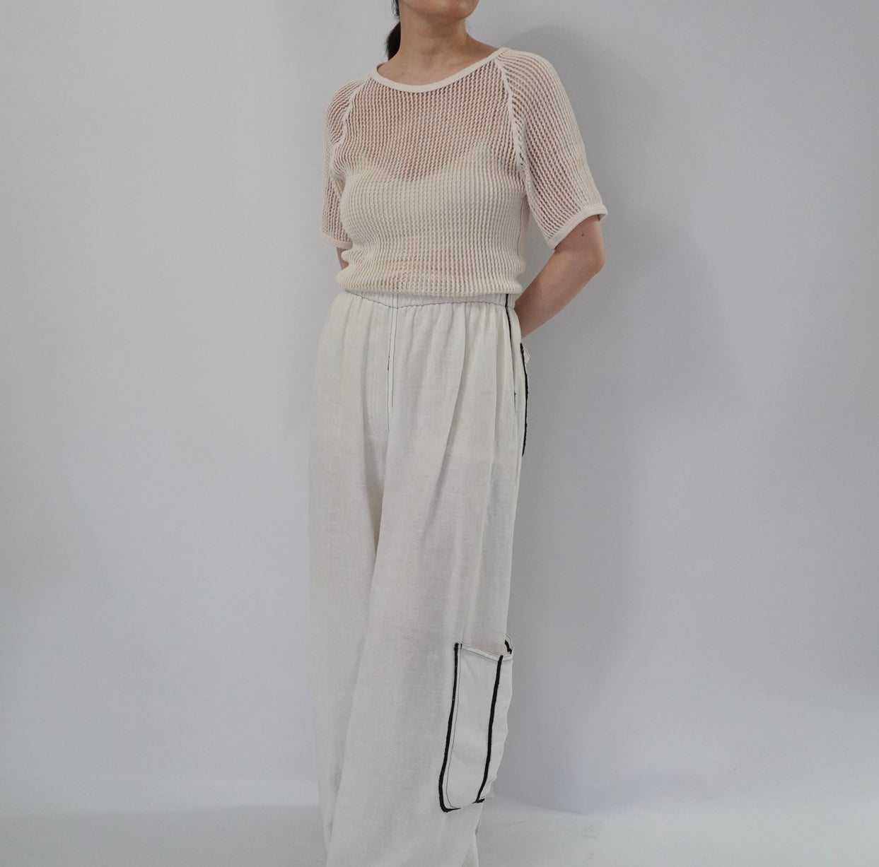 90s Linen Wide Pants