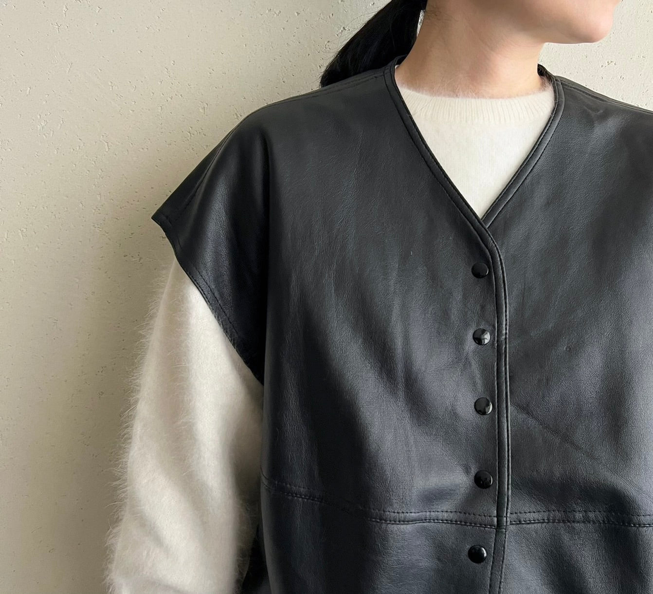 90s Faux Leather Vest