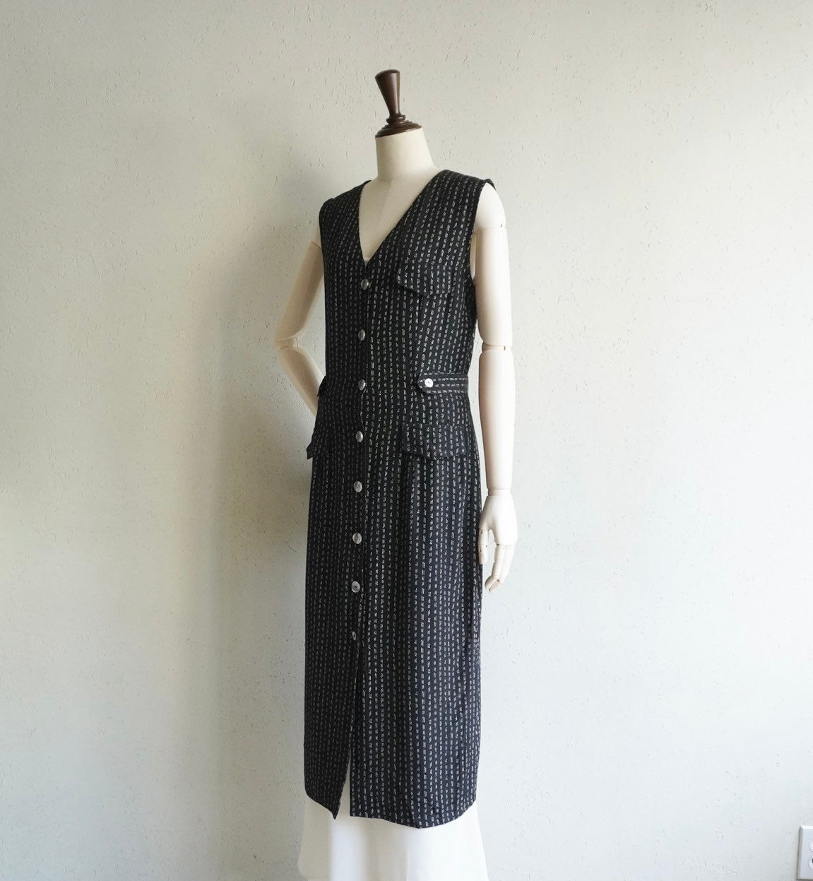 90s Sleeveless Printed Dress Made in Canada