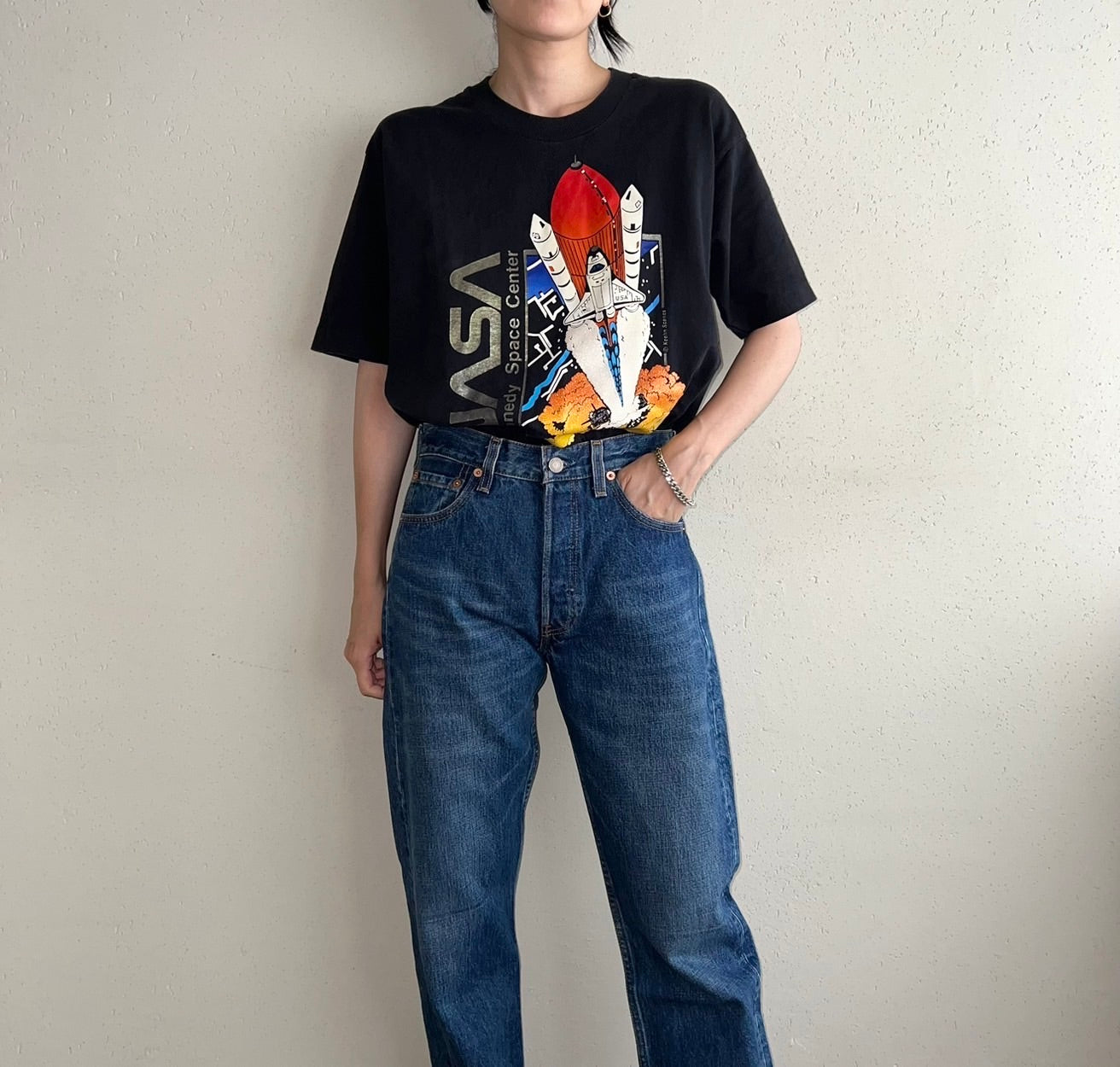 90s NASA Printed T-shirt Made in USA