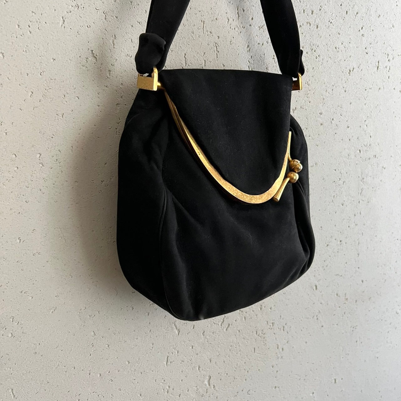 40s,50s Suede Bag Made in France