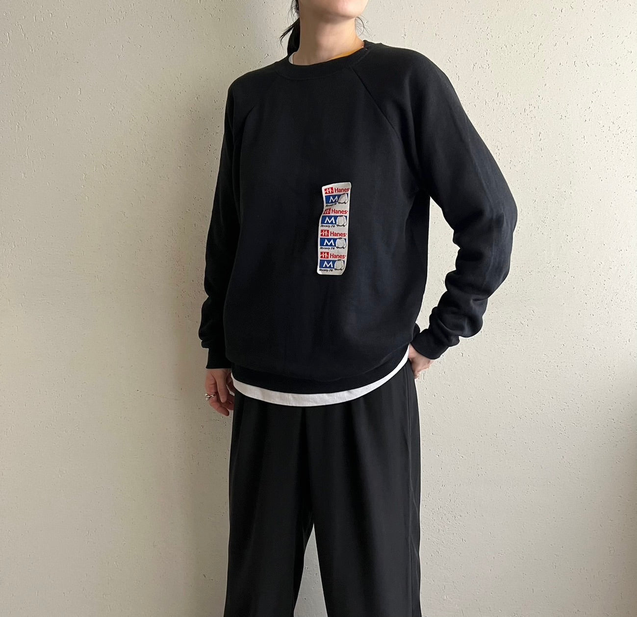 90s Black Sweater Made in USA Dead Stock