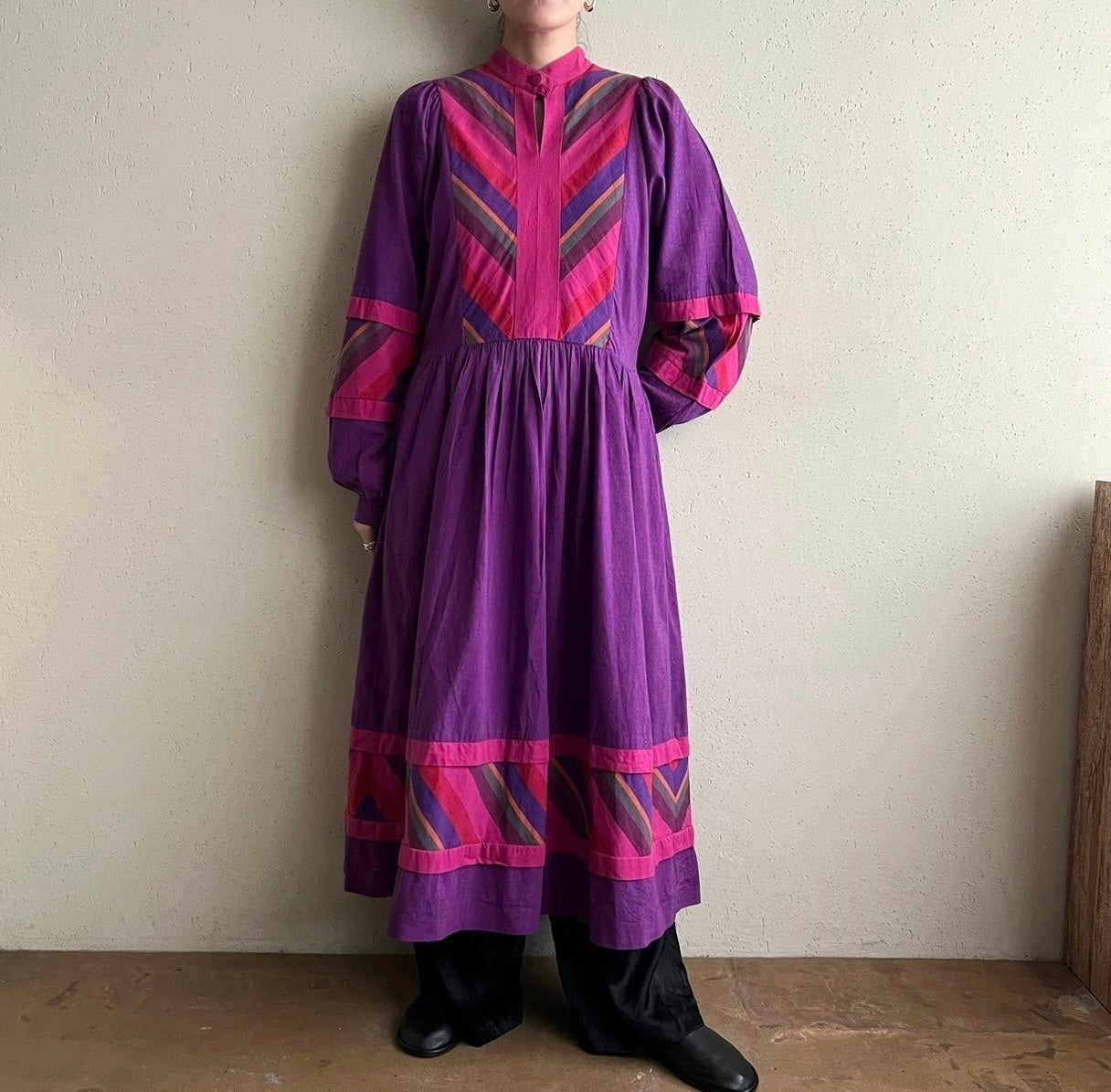 80s "Westfalenstoffe" fabric Dress Made in W.Germany