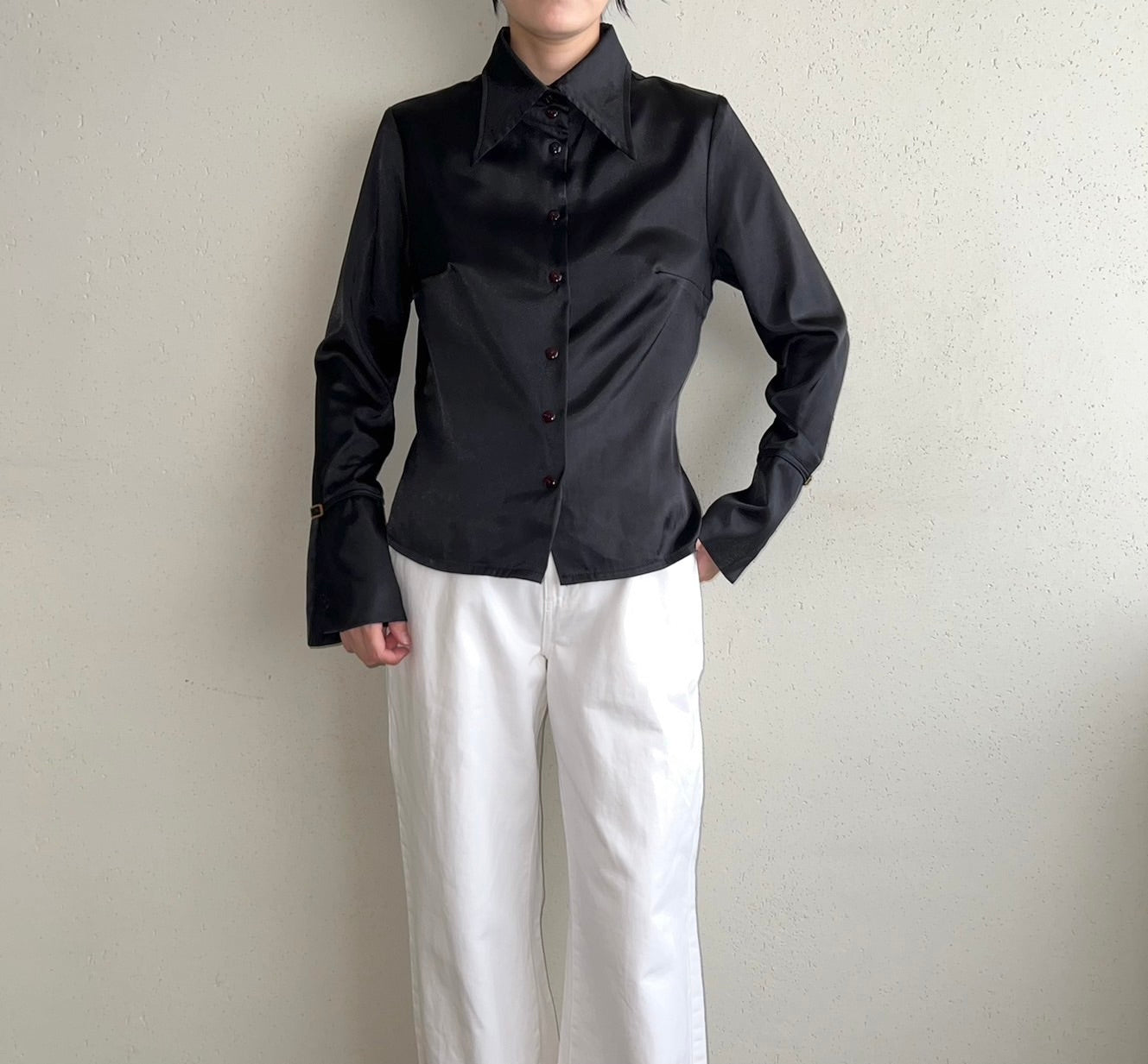 90s Black Pull Over Shirt