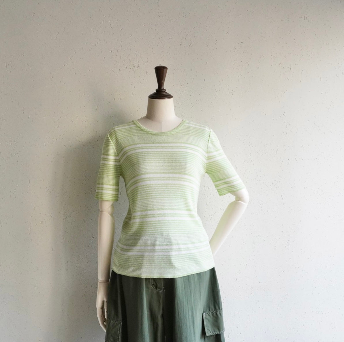 70s Green Striped Top