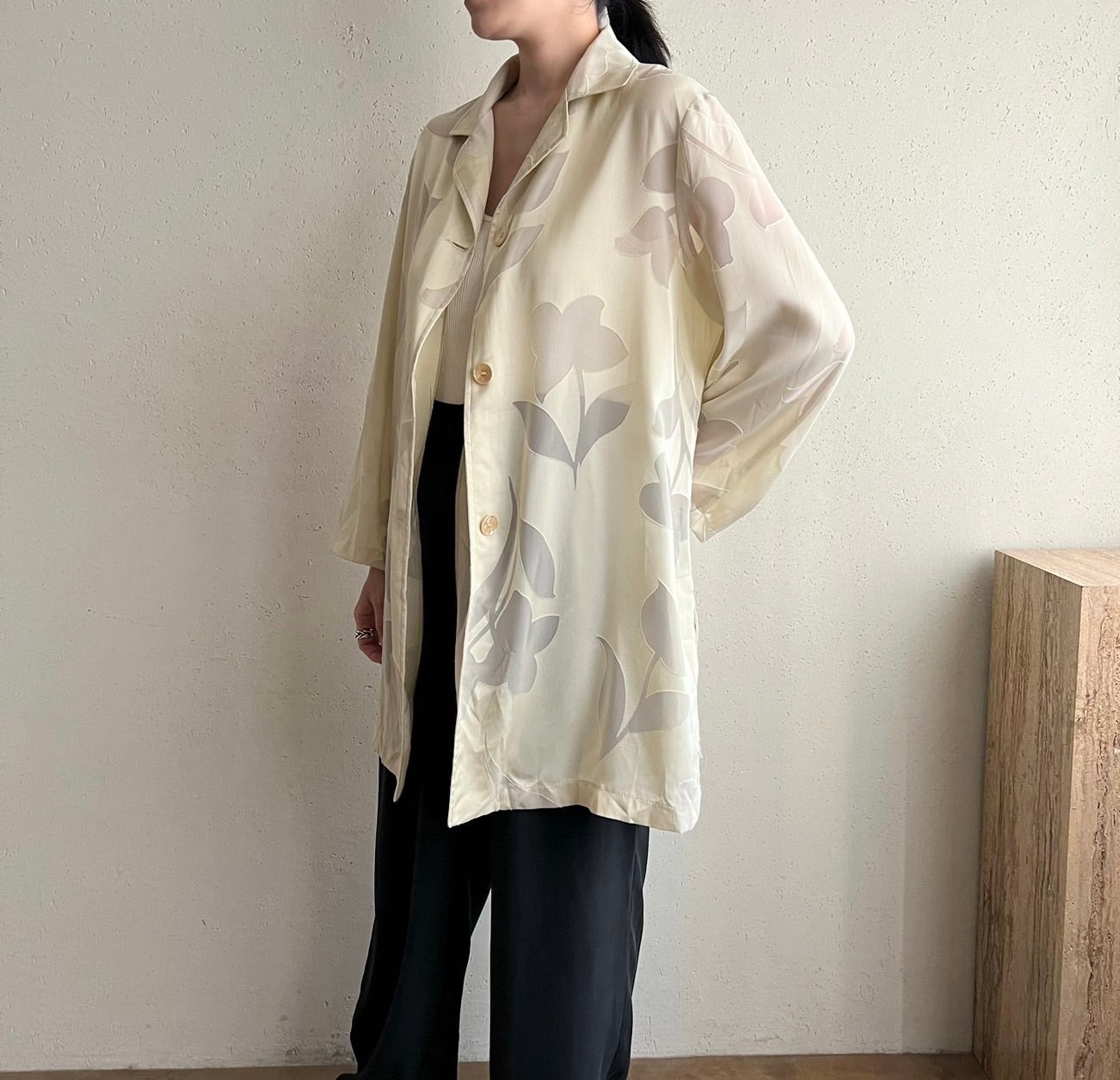 90s Sheer Shirt Jacket Made in Italy