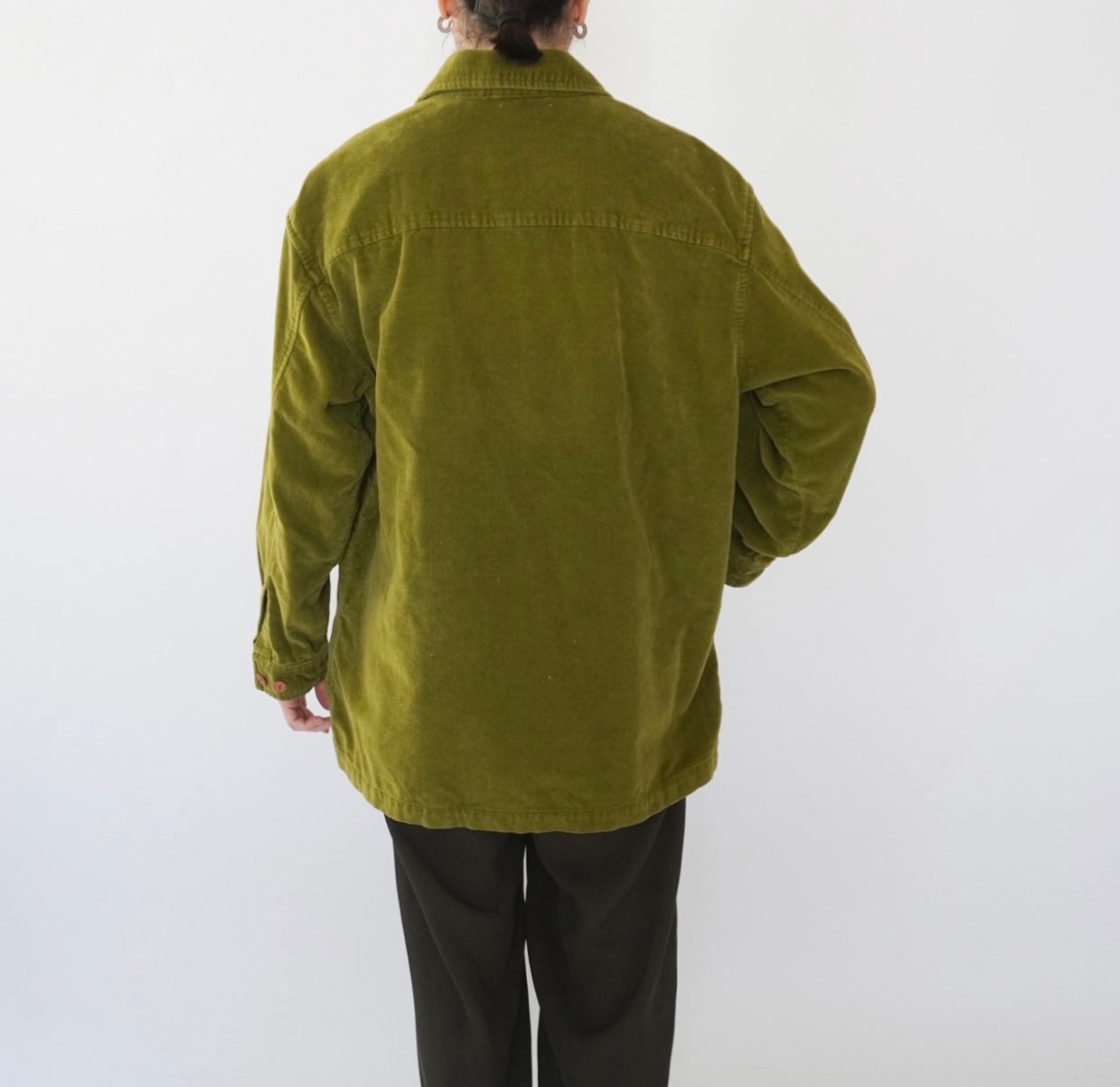 90s Velour Zip Shirt Jacket