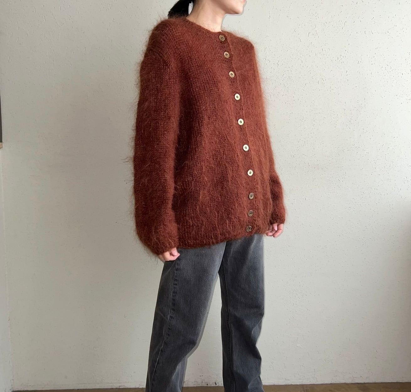 80s Brown Knit Cardigan