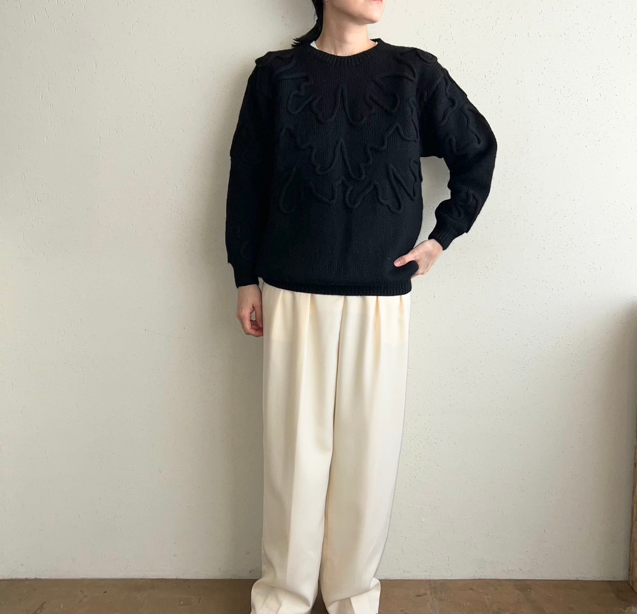 90s Black Design Knit